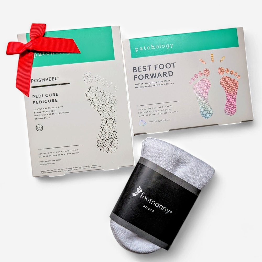 New Patchology FootNanny Spa Socks Heel Mask Pedicure Poshpeel Stocking Stuffers